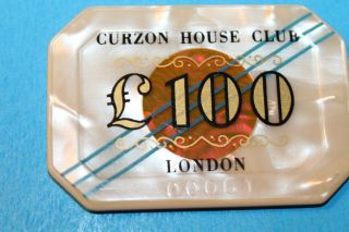 Plaque (chip) : Curzon House Club London L100 England