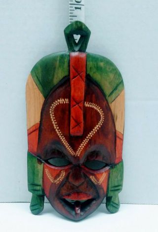 Vintage Disney Hand Carved Wooden Mask Kenya Africa Tribal Wall Hanging Home