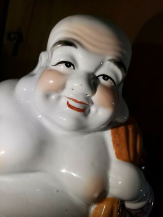 Large 14 " Tall Chinese Porcelain Sianding Laughing Buddha China Porcelain
