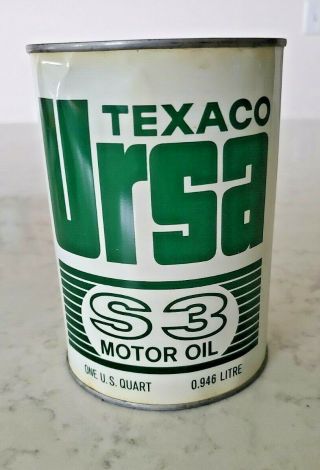 Texaco Ursa S 3 Motor Oil - Empty Quart Can