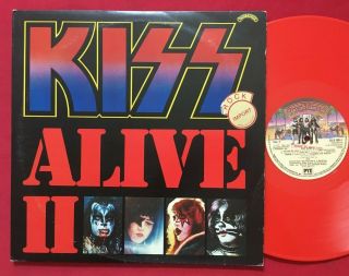 Kiss Alive Ii 2 Lp (1977) Rare Red Vinyl Uk Import Casablanca Cald 5004 Pye