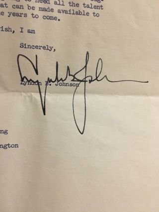 Lyndon Johnson Signed Letter (1/25/1961) Re: Appointments And Advising Kennedy 2