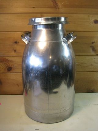 Vintage Firestone 10 Gallon Milk Can Stainless Steel Akron Ohio B1240
