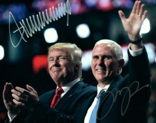 Donald Trump Mike Pence Signed 8x10 Picture Autographed Photo,