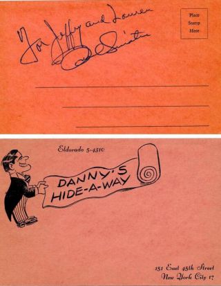 Frank Sinatra Rare Vintage Autograph On Danny 