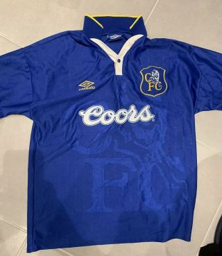 Chelsea Fc ‘umbro’ Vintage Home Shirt 1995 - 1997 (large L) 107cms