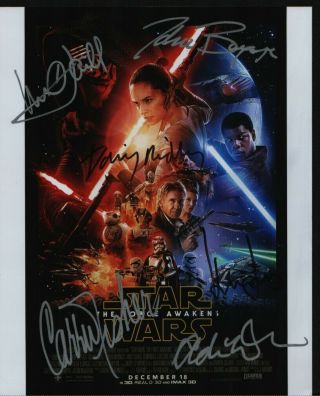 Star Wars Hand Signed Autographed 8x10 " Cast Photo W/coa - Signed By 6