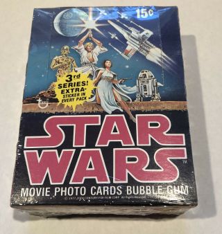 Vintage 1977 Topps Star Wars Trading Cards Series 3 Empty Wax Box