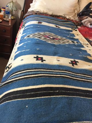 Vintage Navajo Hand Woven Wool Rio Grande Rug Lovely