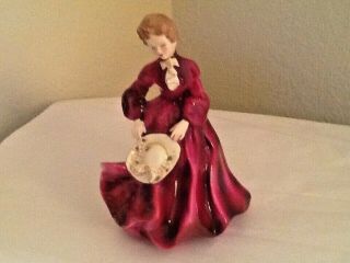 Detailed Florence Ceramics Grace Figurine Royal Red W/articulated Hands Nr