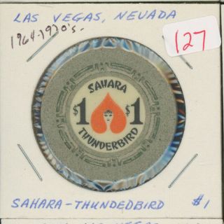 $1 Sahara Thunderbird Las Vegas Nevada Casino Poker Chip Gambling Token