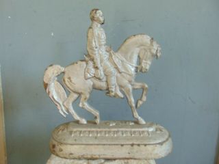 Cast Iron Civil War General Doorstop - Similar To Robert E.  Lee On Horse Statue