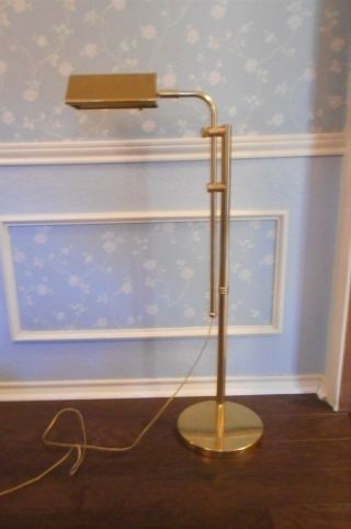 Vintage Modern Brass Floor Lamp Adjustable Reading Task Pharmacy Light