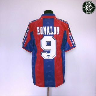 Ronaldo 9 Barcelona Vintage Kappa Home Football Shirt Jersey 1996/97 (m) R9
