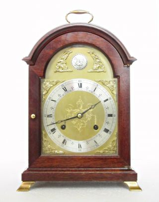 Fine Comitti London Bell - Striking Bracket Clock Mahogany,  Brass Fittings,  Hermle