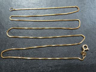 Vintage 9ct Gold Box Link Necklace Chain 20 1/2 Inch C.  1990 Unoaerre