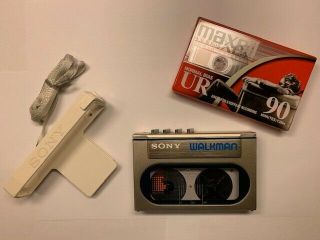 Vintage Sony Walkman Wm10 Comes With Belt Clip And Strap Plus Audio Cassette