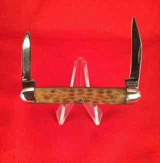 Vintage Robeson Shuredge Usa Bone Pocket Knife 1916 - 39 Pre Ww2 Old Antique Knife