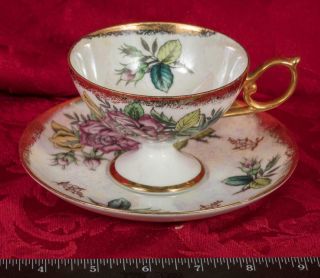 Vintage Tea Cup & Saucer Lm Royal Halsey Very Fine Mbh