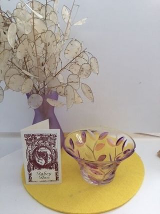 Murano Glass Bowl - Purple Leaves
