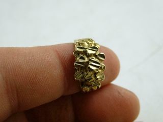 Vintage 10K Solid Yellow Gold Italian Nugget Cocktail Ring 4.  8 grams Size 7.  75 2