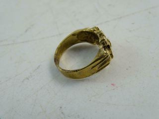 Vintage 10K Solid Yellow Gold Italian Nugget Cocktail Ring 4.  8 grams Size 7.  75 3