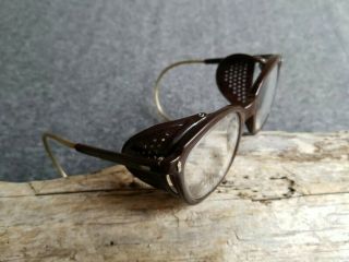 Vintage Safeline/sl/american Optic Steampunk Safety Glasses Goggles Side Shield