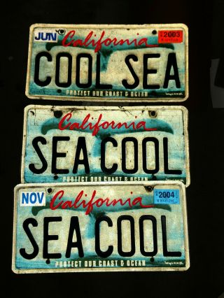 Vintage California Vanity License Plates Protect Our Coast & Ocean