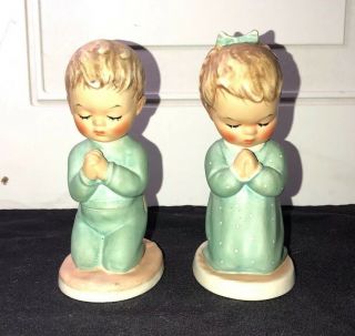 Vintage Goebel Pair Hummel Figurines (w.  Germany) - - A Childs Prayer & Bless Us All