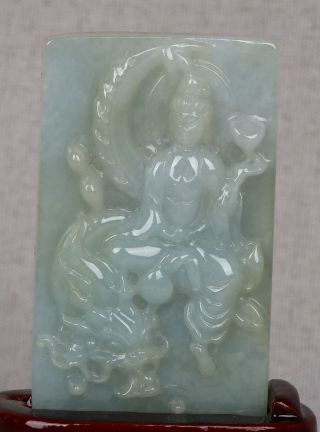 Certified 2 Color Natural Jade Jadeite Statue Sculpture Bodhisattva 菩萨 R066512