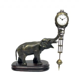 German Style Junghans Brass Elephant Figure Swinging Swinger Clock