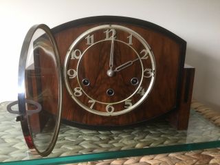Haller Art Deco Westminster Chiming Clock,  Fully Serviced,  Re - bushed With Key 2