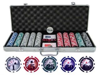 Jp Commerce 13.  5g 500pc Yin Yang Clay Poker Chip Set 1 Dealer Button