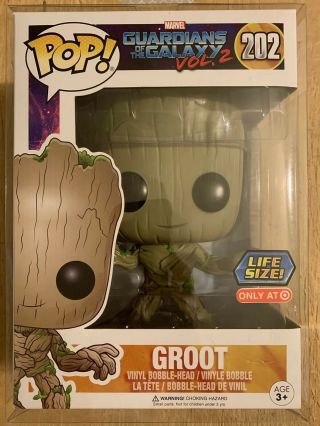Funko Pop Groot 10 Inch Life Size Marvel Exclusive With Pop Protector
