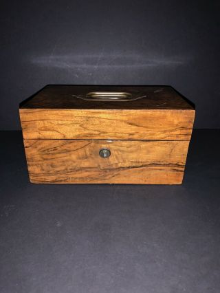 Antique Burl - Wood ??? /brass Wood Jewelry Box