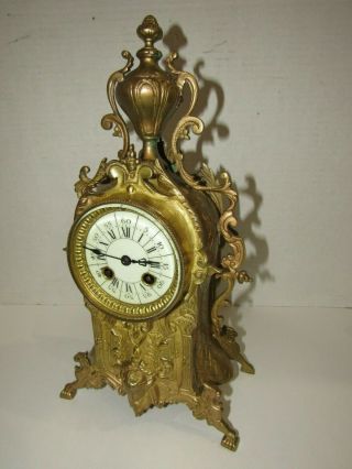 ANTIQUE FRENCH MANTEL CLOCK,  8 DAY,  TIME/STRIKE,  KEY - WIND 3