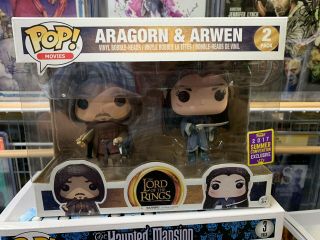 Funko Pop 2017 Sdcc Aragorn & Arwen Lord Of The Rings Two Pack Shared Exclusive