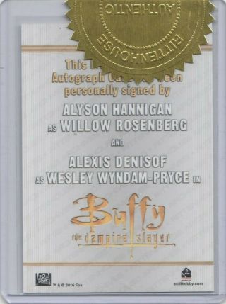 ALYSON HANNIGAN/ALEXIS DENISOF Ultimate Buffy the Vampire Slayer Dual Autograph 2