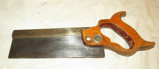 Vintage 8 Inch Brass Back Saw Old Woodworking Tool Saw