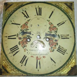 Antique English Tall Case Clock Dial And Movement