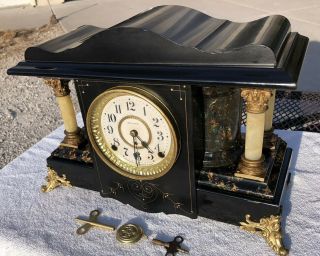 1910’s Antique Seth Thomas Mantel Shelf Clock Correctly Adamantine