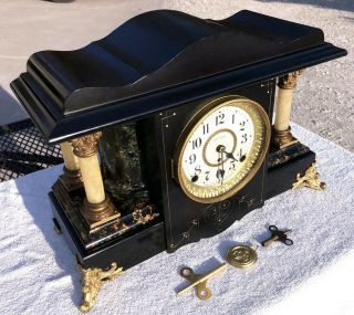 1910’s Antique Seth Thomas Mantel Shelf Clock Correctly Adamantine 2