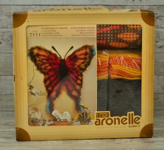 Vintage Latch Hook Kit Butterfly Papillio 24 " X 24 " 7111  Aronelle Textile