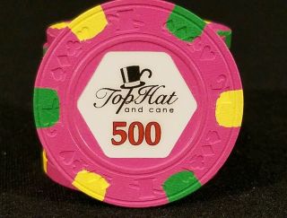 10 Paulson World Top Hat & Cane $500 Lavender Casino Grade Poker Chips Rare