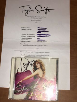 Taylor Swift Signed Speak Now Cd Album Autographed W/proof