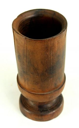 Antique 19th C Treen Ware Goblet Turned Wood Cup Chalice Primitive