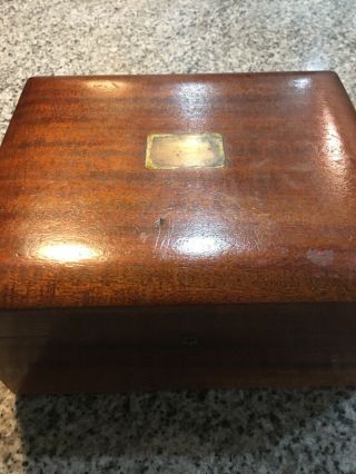 Vintage Clay Poker Chips Set Solid Mahogany Box Playing Card Holder Antique