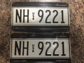Vintage U.  S.  A Military License Plates Germany Issue Matching Pair 70’s Reflectiv