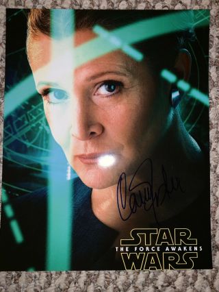 Star Wars Carrie Fisher Signed Photo Autograph 8x10 Princess Leia Tfa