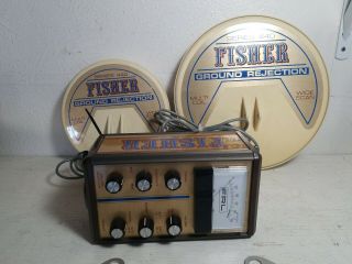 Vintage Fisher Metal Detector Brain Discriminator Vlf 443 With 2 440 Coils